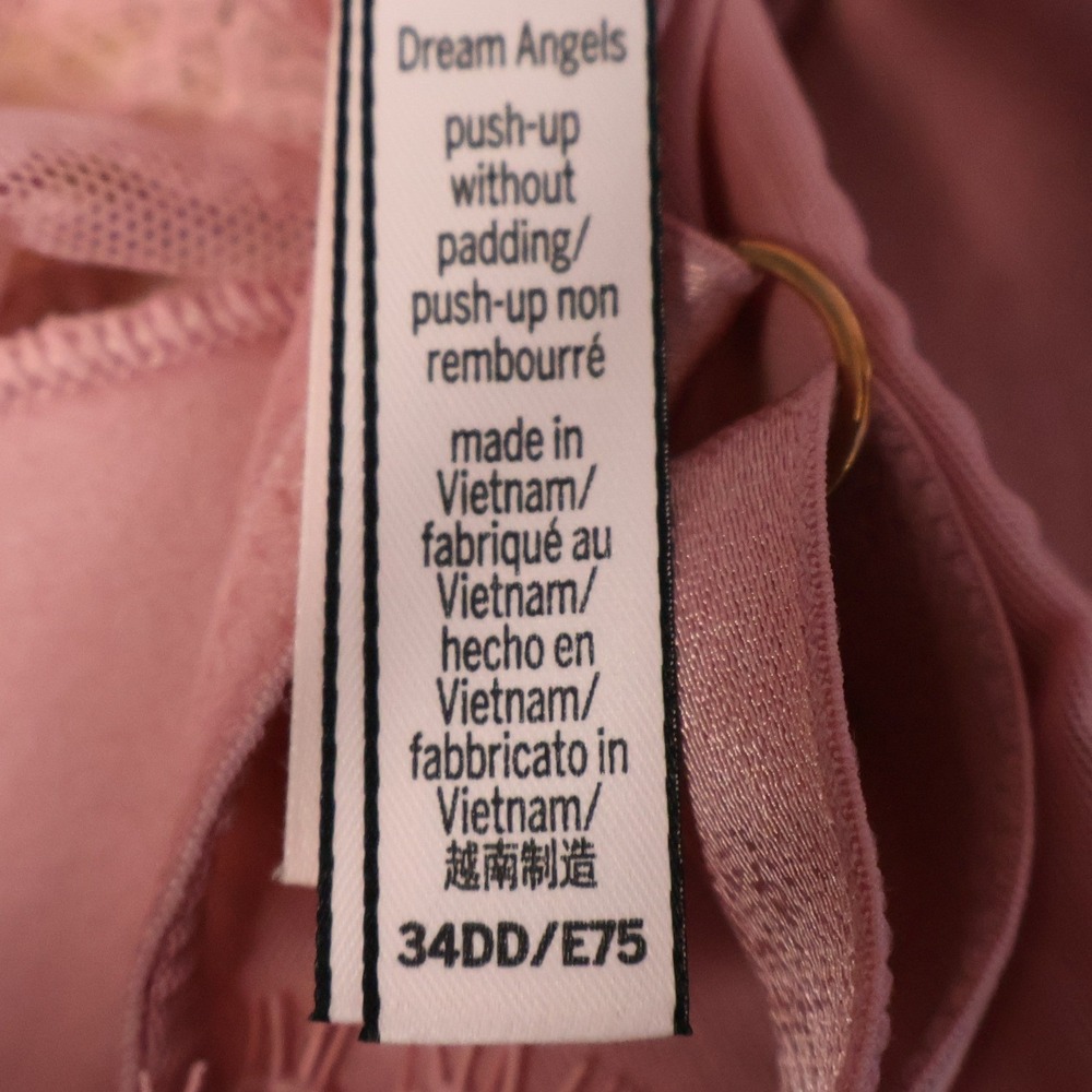 Victorias Secret Dream Angels Unlined Lace Bra Size 34DD Pink Floral Underwire - Picture 3 of 12